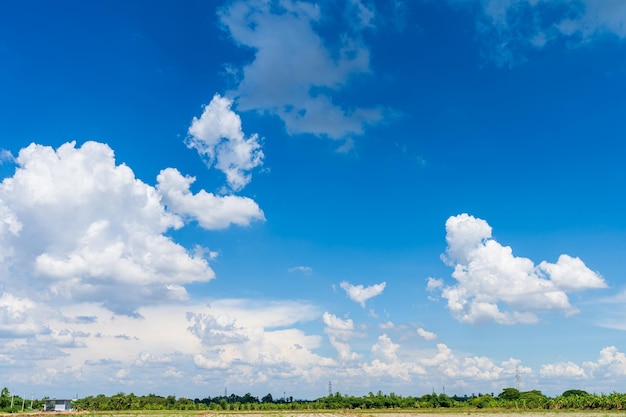 Beautiful airatmosphere bright blue sky background abstract clear texture with white clouds