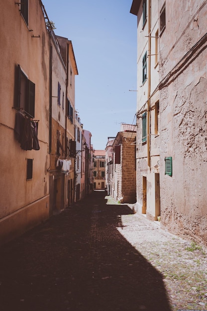 The beautiful alley of Alghero old city