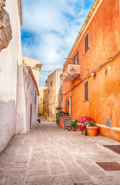 The beautiful alley of castelsardo old city