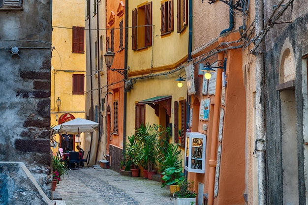 The beautiful alley of castelsardo old city