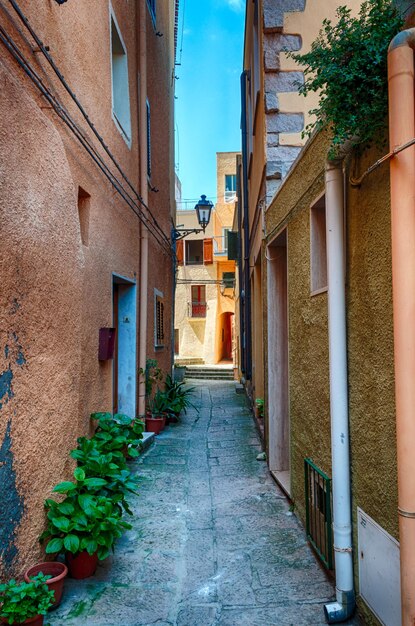 The beautiful alley of castelsardo old city