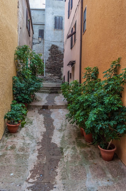 The beautiful alley of castelsardo old city