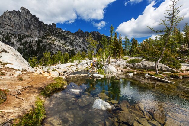 Beautiful Alpine lakes wilderness area  in Washington, USA