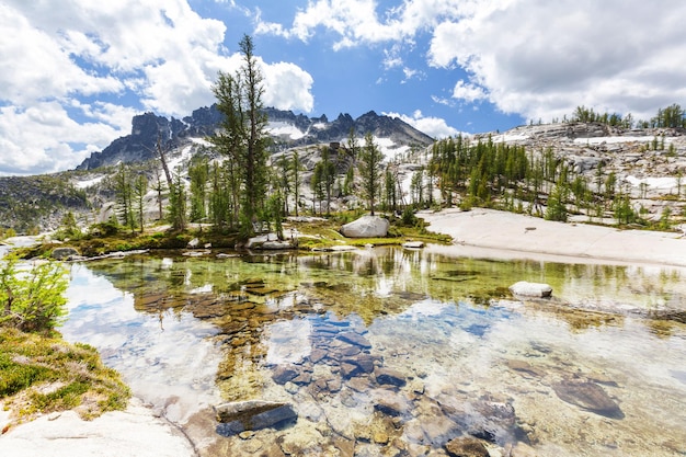 Beautiful Alpine lakes wilderness area  in Washington, USA