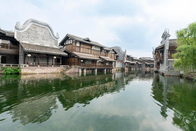 Photo the beautiful ancient town of lizhuang on the lake yibin city sichuan province china