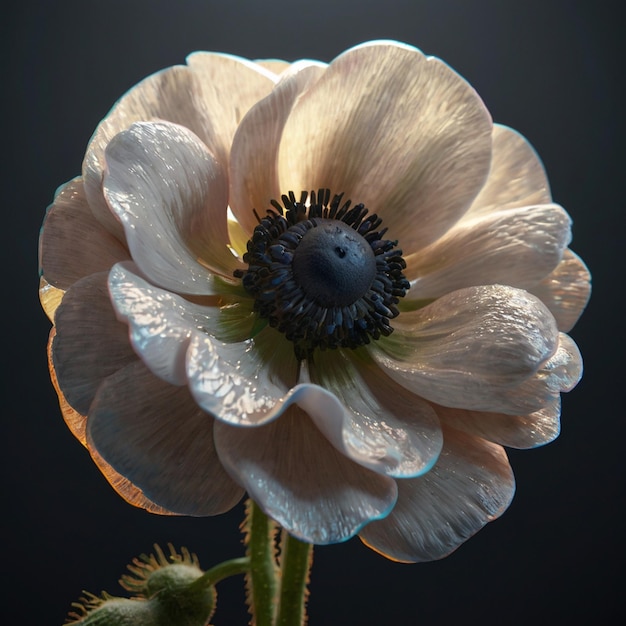 Beautiful anemone illustration with realistic style