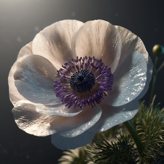 Photo beautiful anemone illustration with realistic style