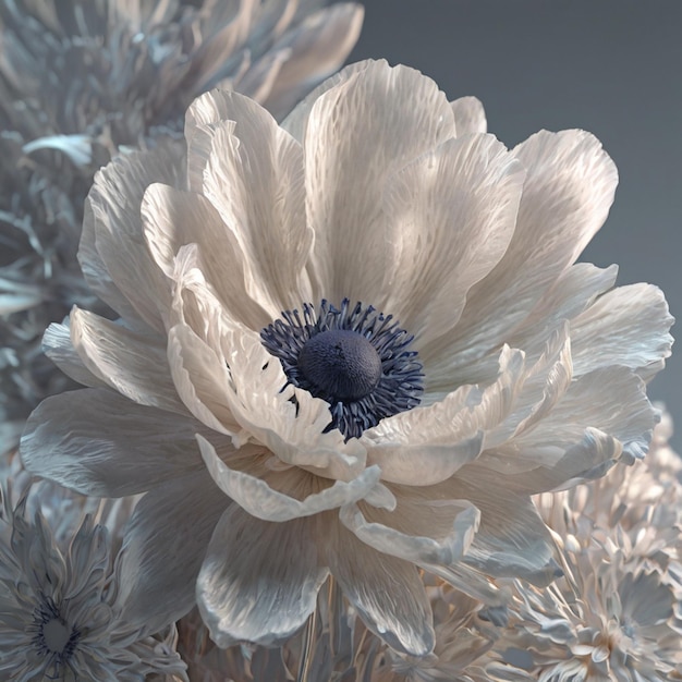 Beautiful anemone illustration with realistic style