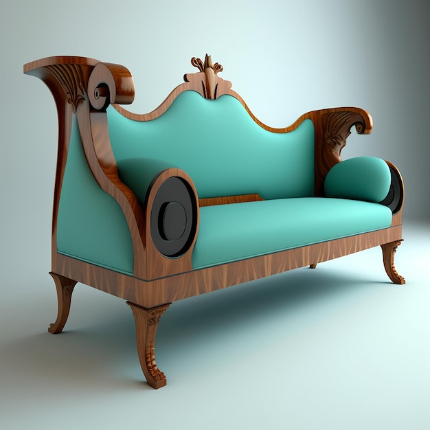 Beautiful antique biedermeier style living room sofa furniture AI Generated image