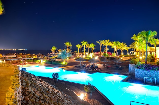 Beautiful Arabian night in a hotel of Egypt Sharm el Sheikh