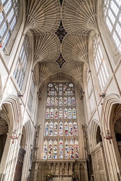 Beautiful architecture of Bath Abbey, Bath, UK