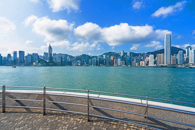 Photo beautiful architecture building exterior cityscape of hong kong city skyline