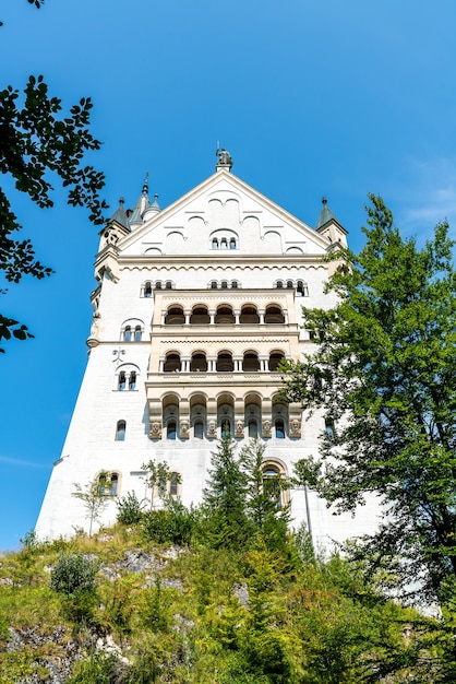 Beautiful Architecture at Neuschwanstein Castle in the Bavarian Alps of Germany.