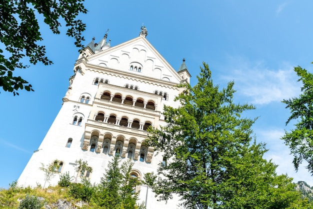 Beautiful Architecture at Neuschwanstein Castle in the Bavarian Alps of Germany.