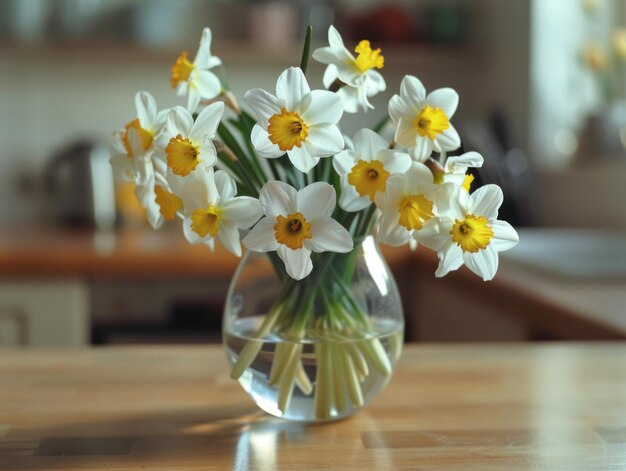 A beautiful arrangement of white and yellow flowers in a vase perfect for decorating any room or occasion