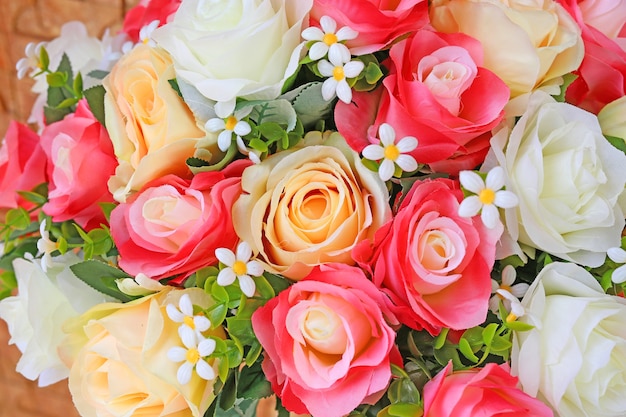 Beautiful artificial roses flowers