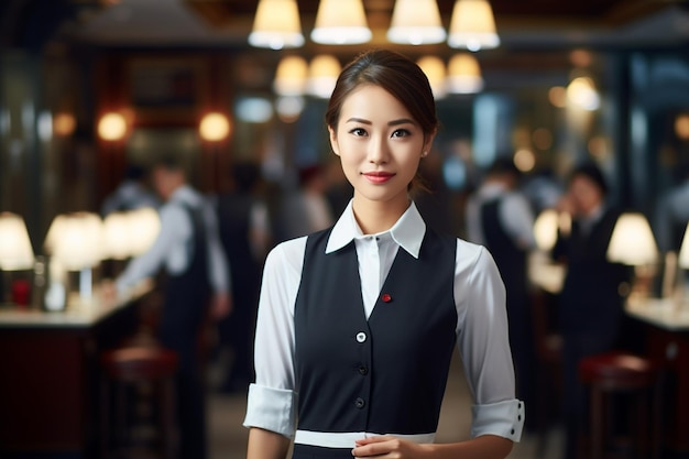 Beautiful Asian waitress