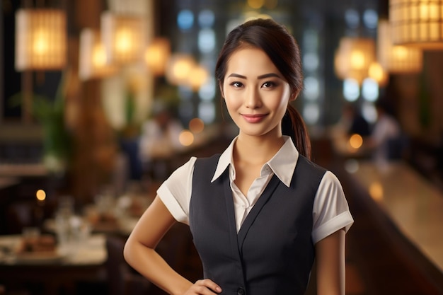 Beautiful Asian waitress