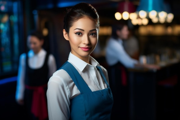 Beautiful Asian waitress