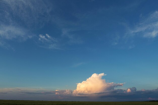 Beautiful atmospheric dramatic clouds in the evening at sunset