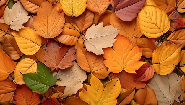 Photo beautiful autumn background you can see various fallen leaves piled up on each other season leaf