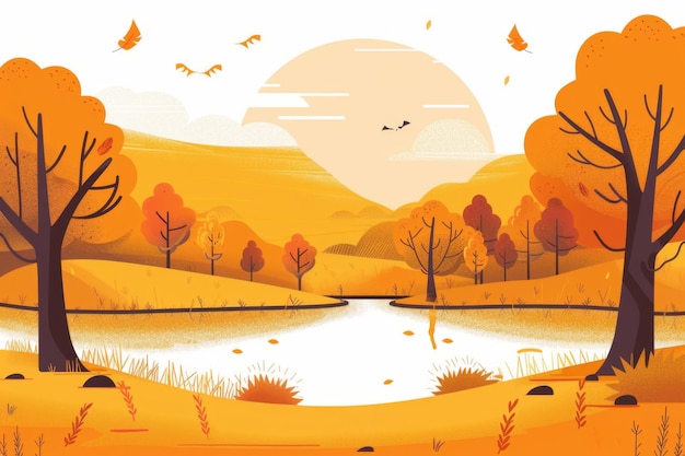 Photo beautiful autumn illustration