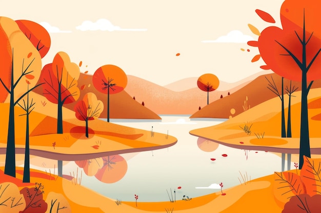 Photo beautiful autumn illustration