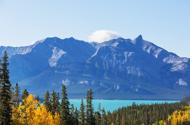 Beautiful autumn season in Canadian mountains. Fall background.