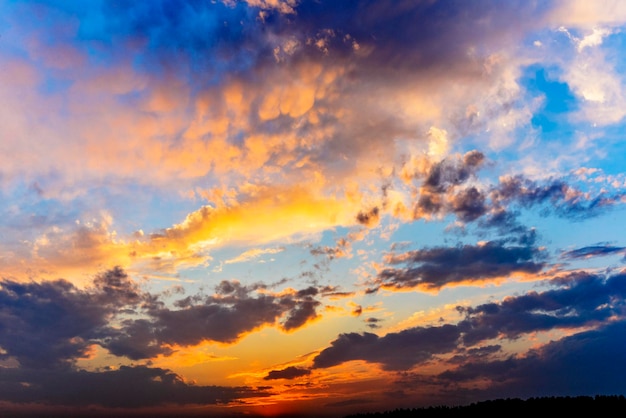 Beautiful autumn sunsets and clouds