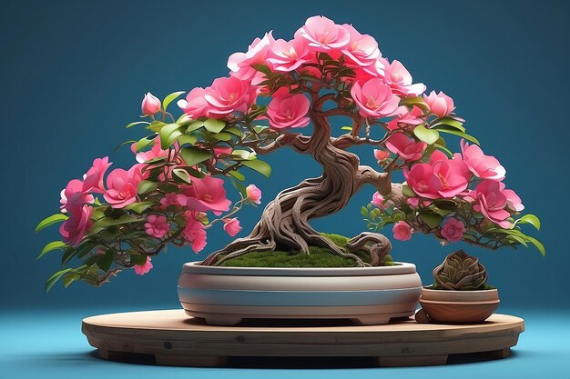 Beautiful azalea potted plant bonsai flower tree