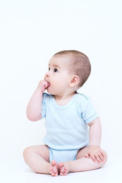 Beautiful baby on white background