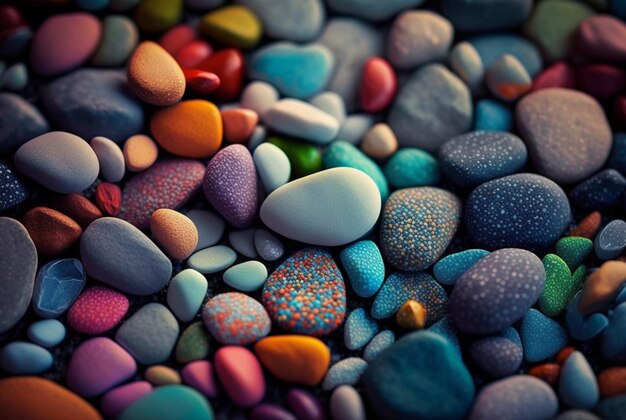 Beautiful background colorful stones generative ai