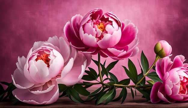 Beautiful background of peony flowers