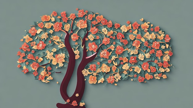 Beautiful background with a flower design Generative Ai