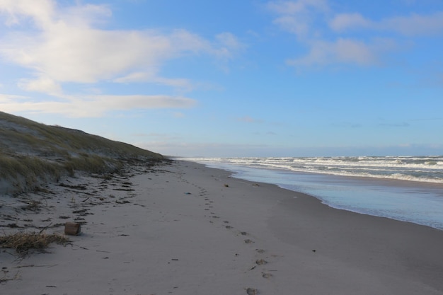 Beautiful Baltic Sea Coastline and Blue Sky