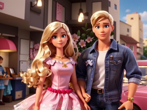 beautiful barbie and handsome blonde ken doll