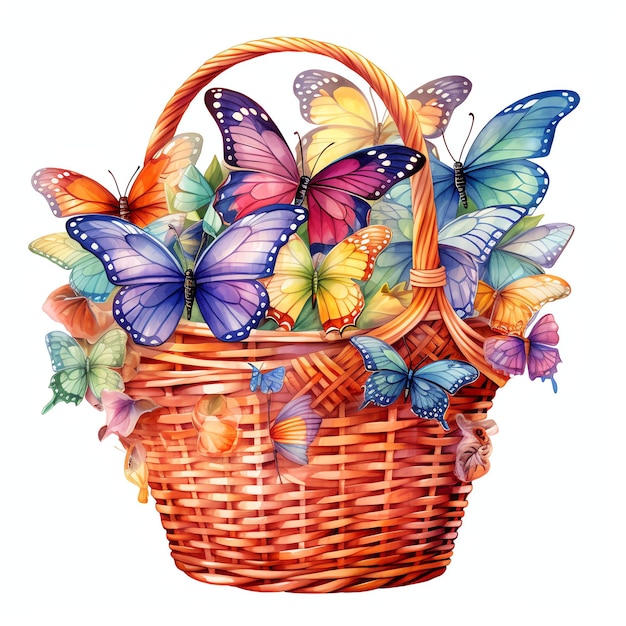 beautiful basket magical fairytale clipart illustration