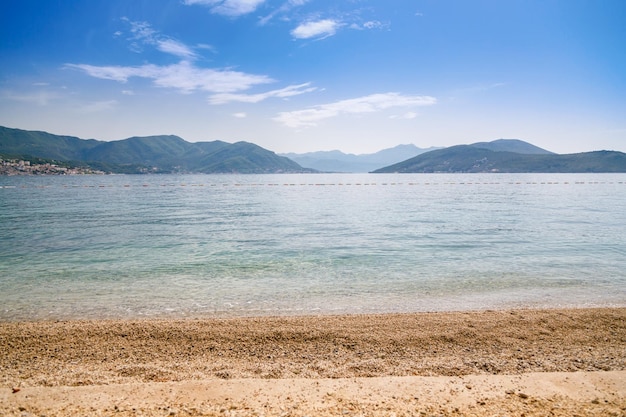 Beautiful beach Njivice in the Bay of Kotor