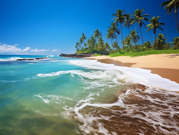 beautiful beach photograph with blue sky