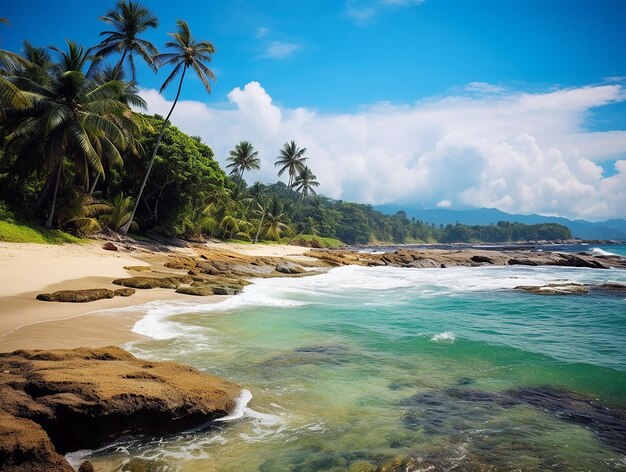 beautiful beach photograph with blue sky