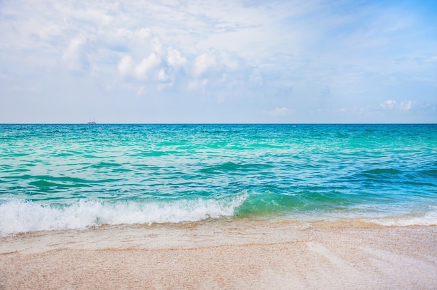 Beautiful beach and tropical sea. Summer landscape. Travel background