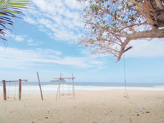 Beautiful beach with white sand and clearly sky