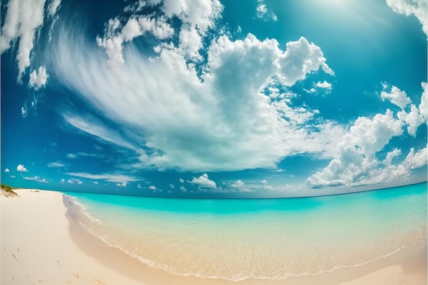 Beautiful beach with white sand landscape background