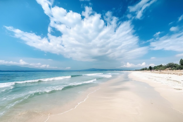 Beautiful beach with white sand nature sea ocean