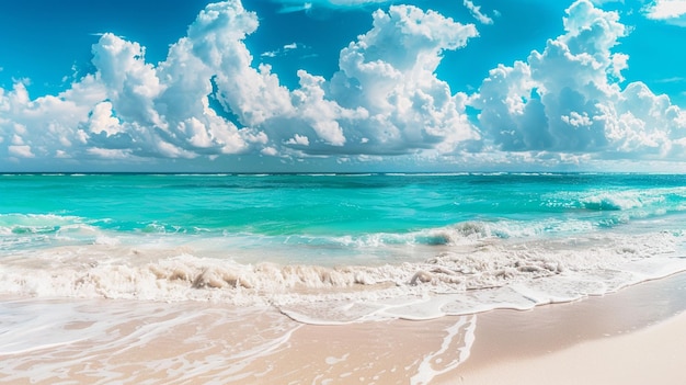 Beautiful beach with white sand turquoise ocean and beach