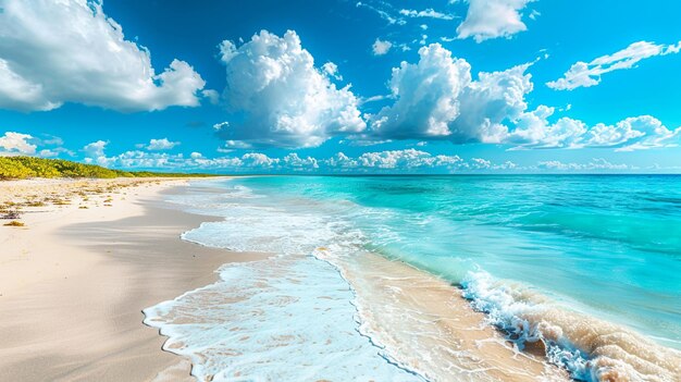 Beautiful beach with white sand turquoise ocean water