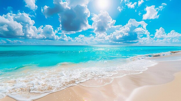 Beautiful beach with white sand turquoise ocean water