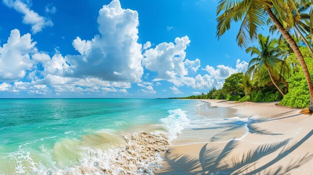 Beautiful beach with white sand turquoise ocean