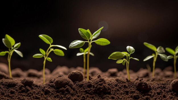 Beautiful bean young seedlings images Generative AI