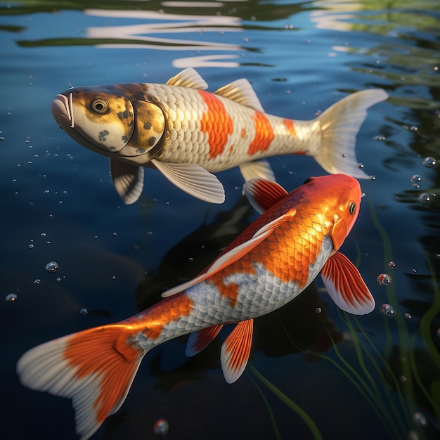 Beautiful beard koi fish images Generative AI